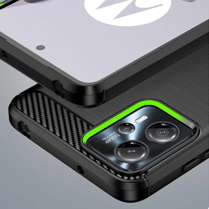 Husa Carbon Silicone pentru Motorola Moto G13 / G23 / G53, Negru [4]