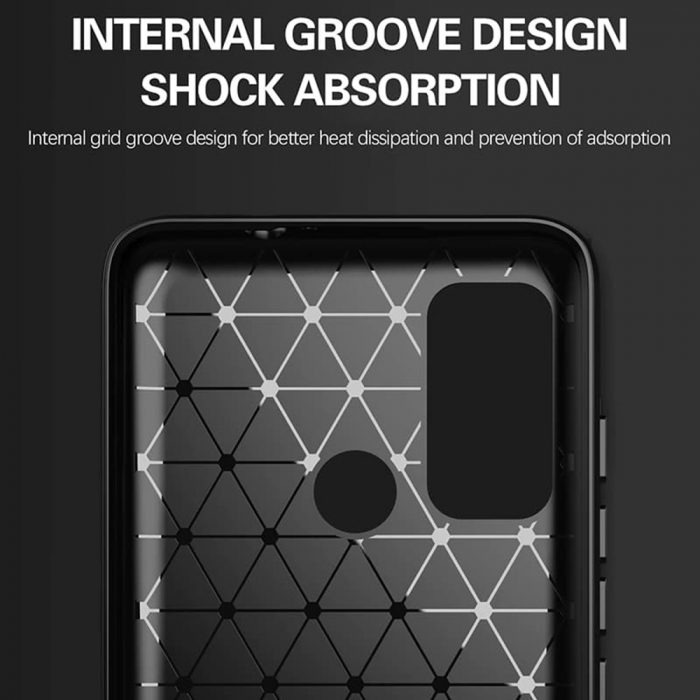 Husa Carbon Silicone pentru Motorola Moto G60, Negru [4]
