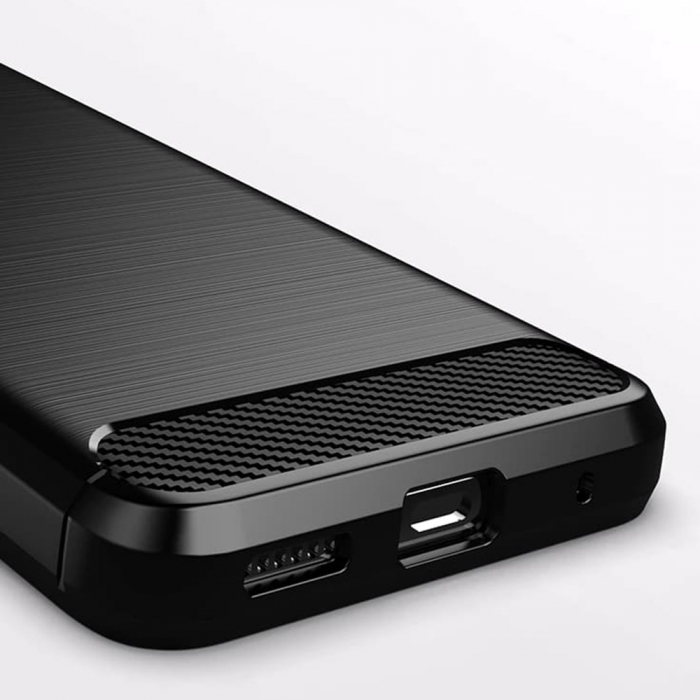 Husa Carbon Silicone pentru Motorola Moto G60, Negru [7]