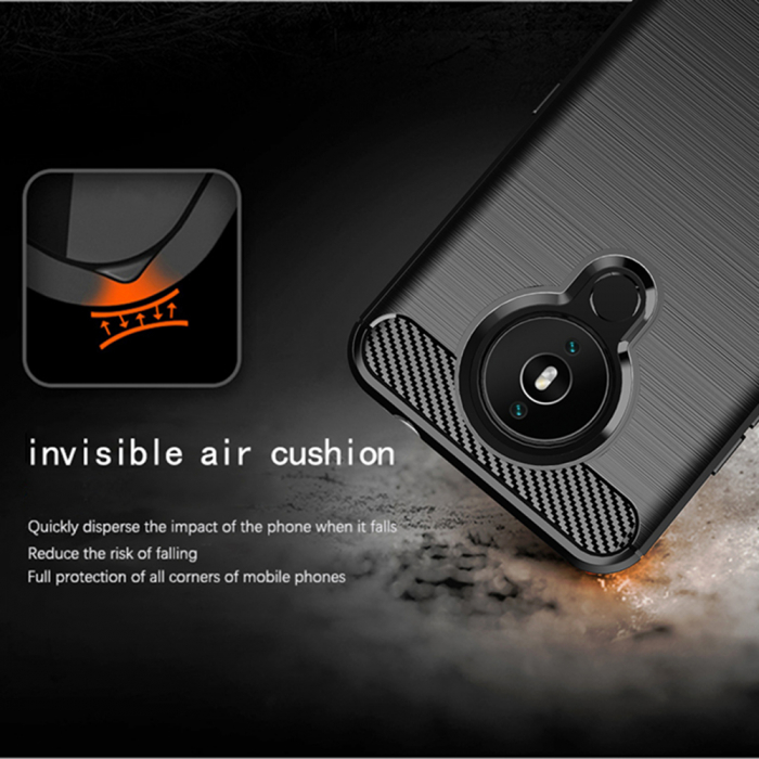 Husa Carbon Silicone pentru Nokia 1.4, Negru [5]