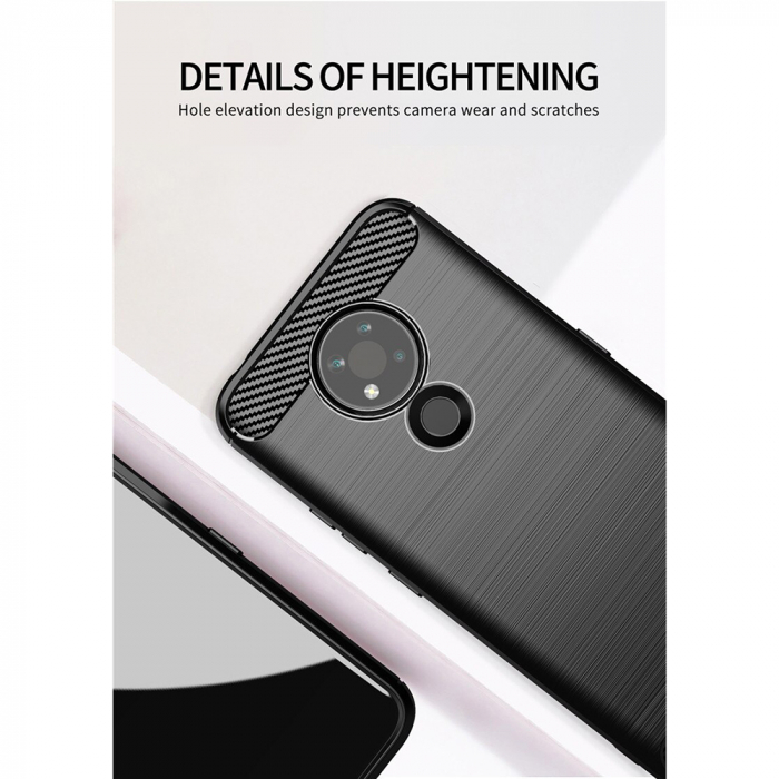 Husa Carbon Silicone pentru Nokia 3.4, Negru [5]