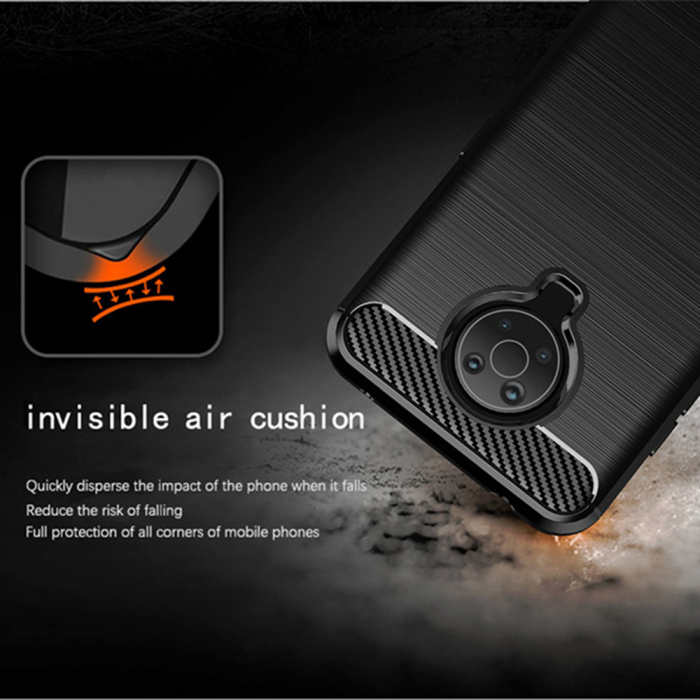 Husa Carbon Silicone pentru Nokia G10 / G20, Negru [5]