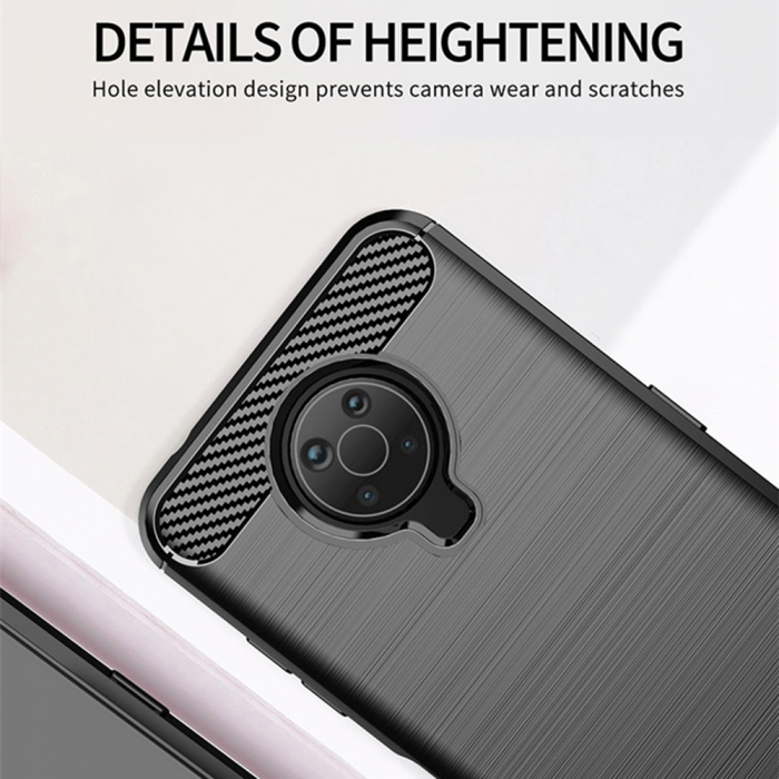 Husa Carbon Silicone pentru Nokia G10 / G20, Negru [6]