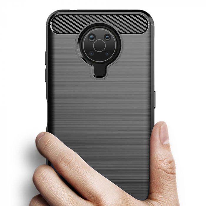 Husa Carbon Silicone pentru Nokia G10 / G20, Negru [2]
