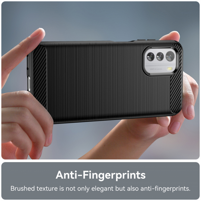 Husa Carbon Silicone pentru Nokia G22, Negru [4]