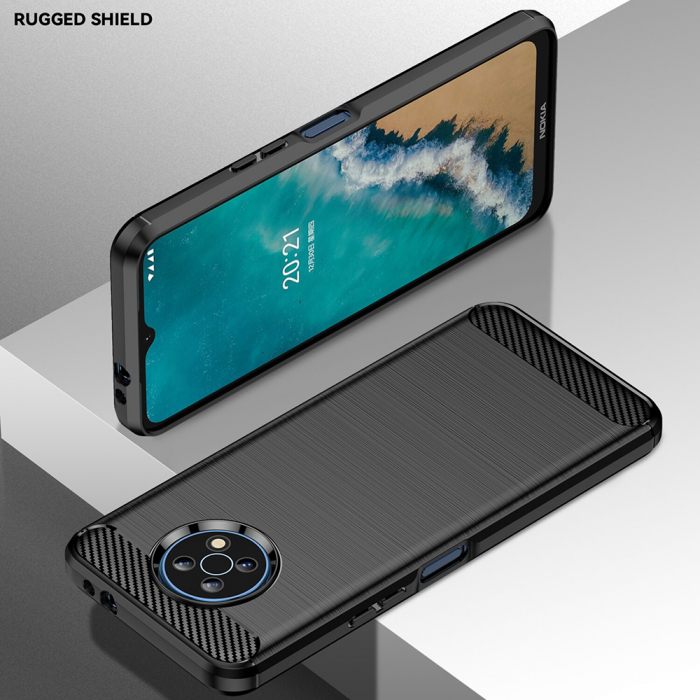 Husa Carbon Silicone pentru Nokia G50, Negru [6]