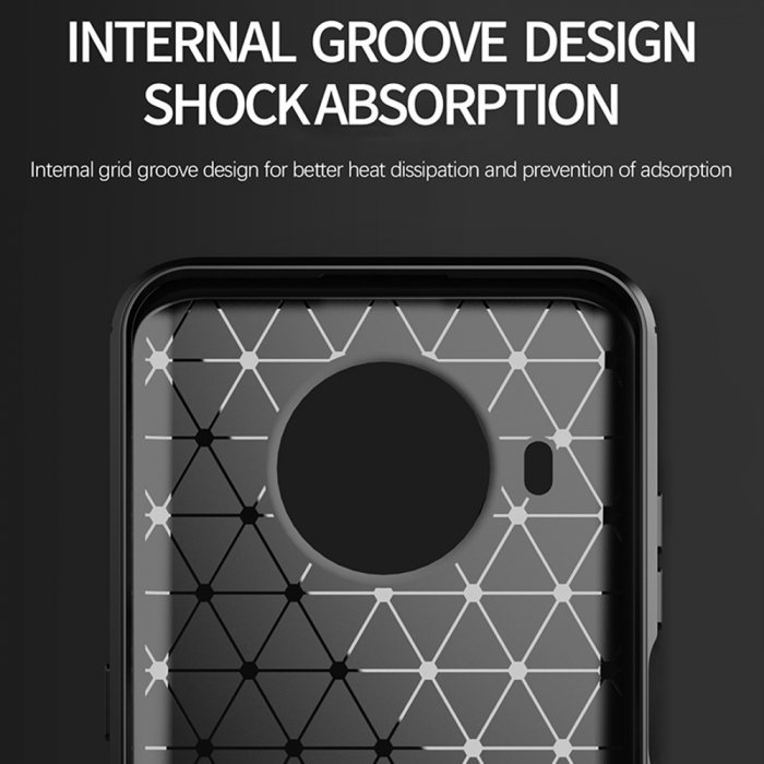 Husa Carbon Silicone pentru Nokia X10 / X20, Negru [3]
