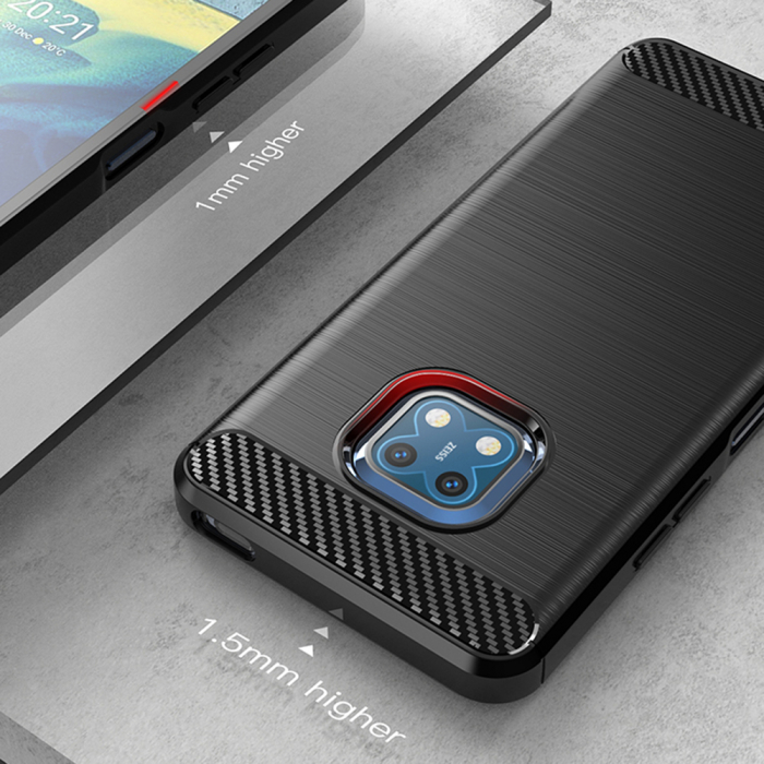 Husa Carbon Silicone pentru Nokia XR20, Negru [7]