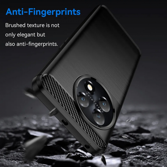 Husa Carbon Silicone pentru OnePlus 11, Negru [5]