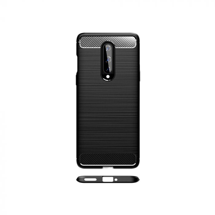 Husa Carbon Silicone pentru OnePlus 8, Negru [4]