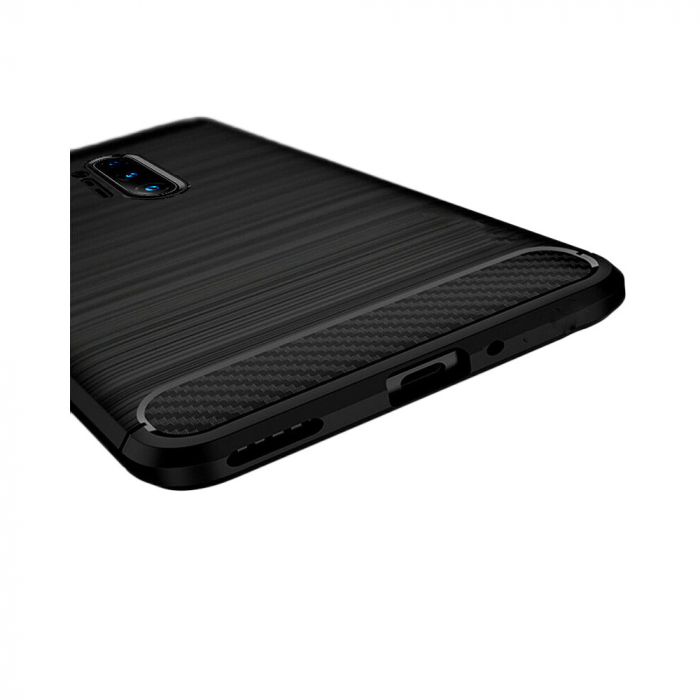 Husa Carbon Silicone pentru OnePlus 8 Pro, Negru [7]