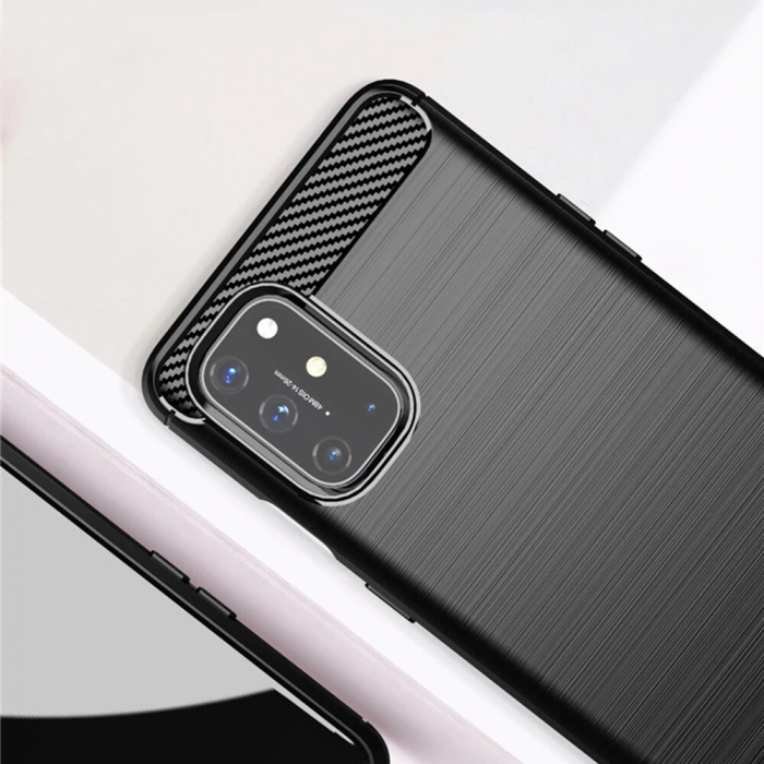 Husa Carbon Silicone pentru OnePlus 8T, Negru [4]