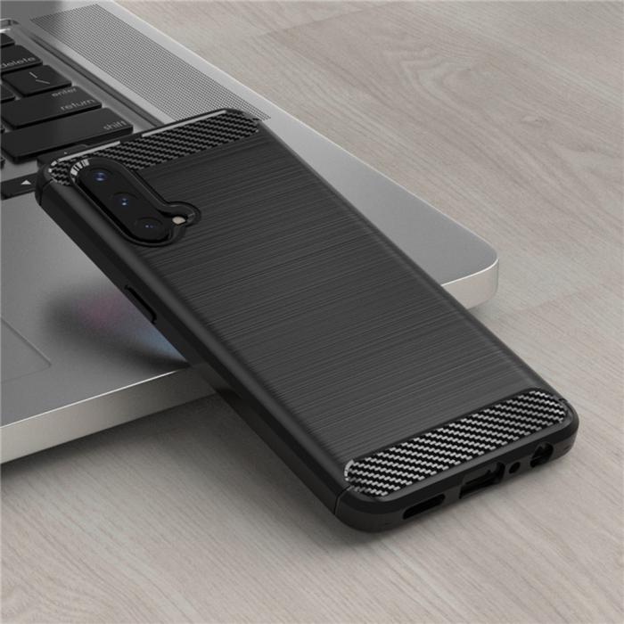 Husa Carbon Silicone pentru OnePlus Nord CE 5G, Negru [7]