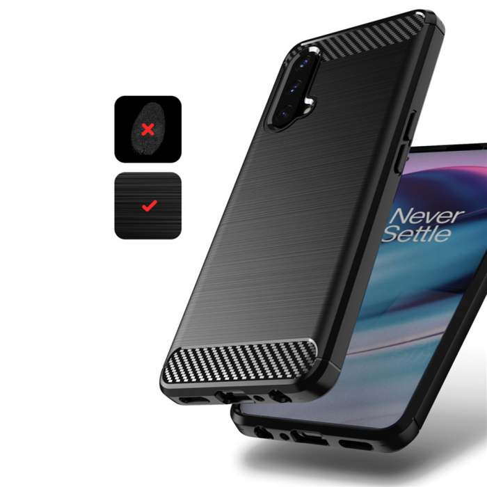 Husa Carbon Silicone pentru OnePlus Nord CE 5G, Negru [5]