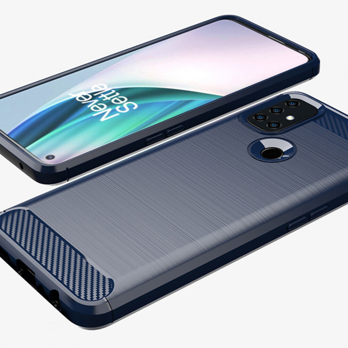 Husa Carbon Silicone pentru OnePlus Nord N10 5G, Negru [6]