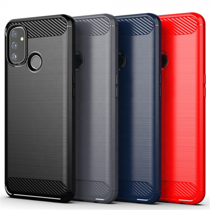 Husa Carbon Silicone pentru OnePlus Nord N100, Negru [5]
