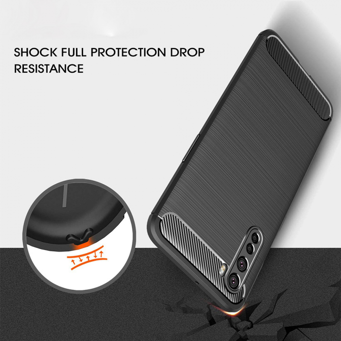 Husa Carbon Silicone pentru OnePlus Nord, Negru [4]