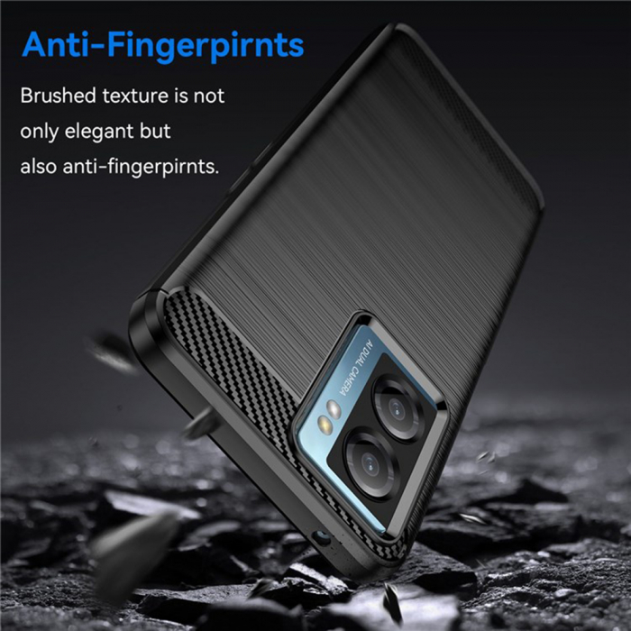 Husa Carbon Silicone pentru OPPO A77, Negru [5]