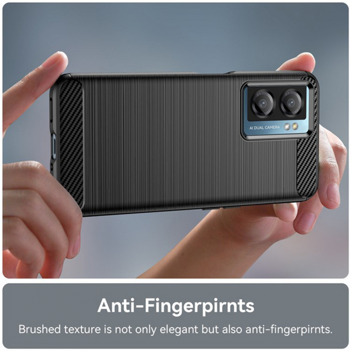 Husa Carbon Silicone pentru OPPO A77, Negru [3]