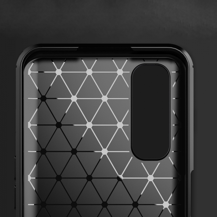 Husa Carbon Silicone pentru Realme 7, Negru [3]