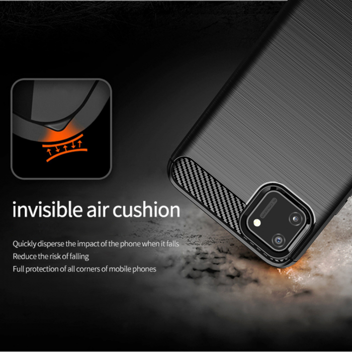 Husa Carbon Silicone pentru Realme C11, Negru [5]