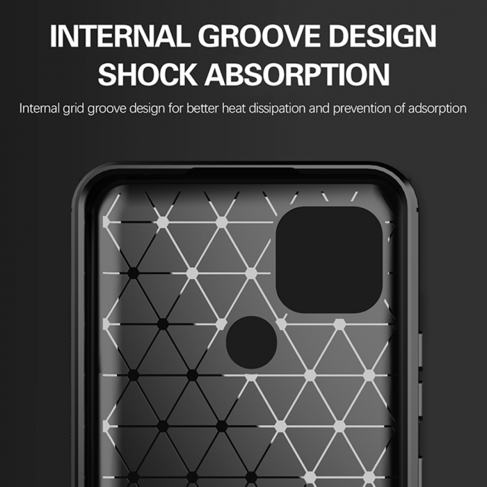 Husa Carbon Silicone pentru Realme C21, Negru [5]