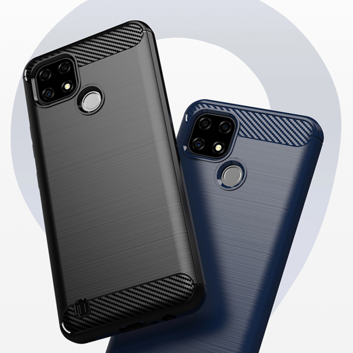 Husa Carbon Silicone pentru Realme C21, Negru [3]