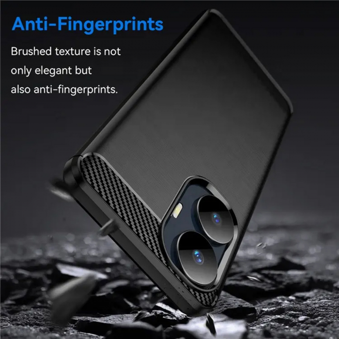 Husa Carbon Silicone pentru Realme C55, Negru [5]