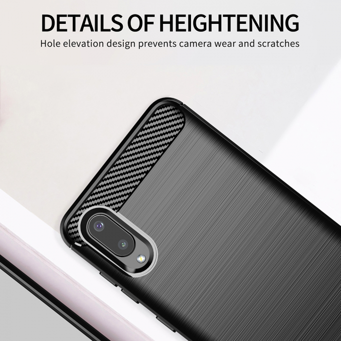 Husa Carbon Silicone pentru Samsung Galaxy A02, Negru [6]