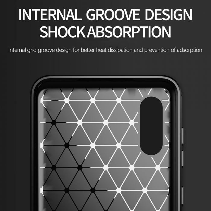 Husa Carbon Silicone pentru Samsung Galaxy A02, Negru [5]