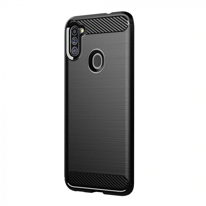 Husa Carbon Silicone pentru Samsung Galaxy A11, Negru [4]