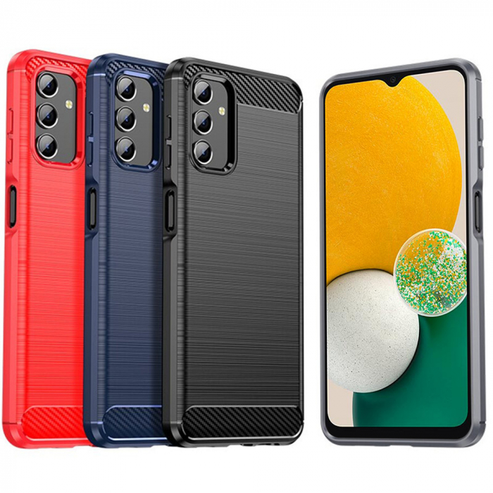 Husa Carbon Silicone pentru Samsung Galaxy A13 5G, Negru [5]
