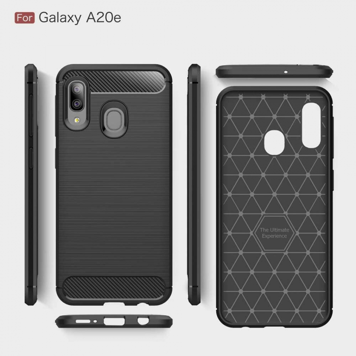 Husa Carbon Silicone pentru Samsung Galaxy A20e, Negru [8]