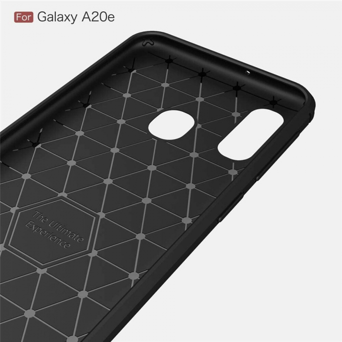 Husa Carbon Silicone pentru Samsung Galaxy A20e, Negru [2]