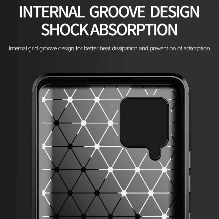 Husa Carbon Silicone pentru Samsung Galaxy A42 5G, Negru [3]