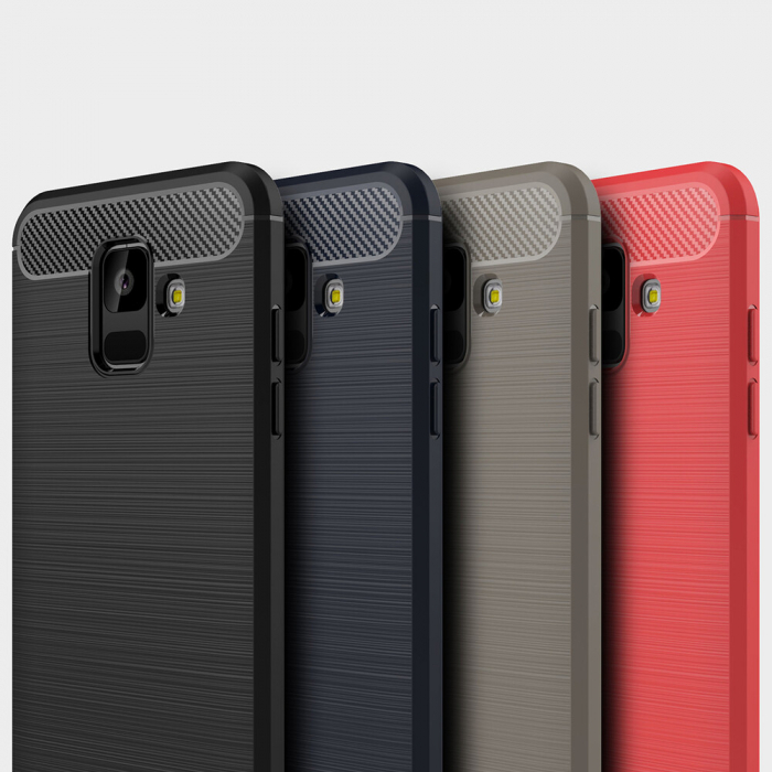 Husa Carbon Silicone pentru Samsung Galaxy A6 (2018), Negru [9]