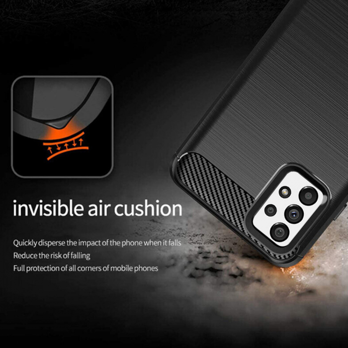 Husa Carbon Silicone pentru Samsung Galaxy A73 5G, Negru [3]