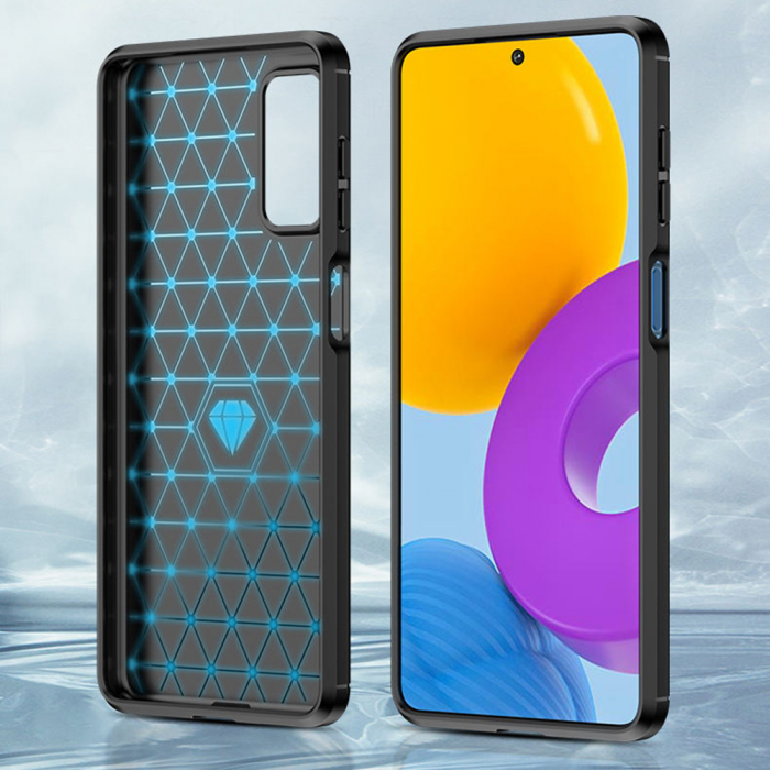 Husa Carbon Silicone pentru Samsung Galaxy M52 5G, Negru [2]