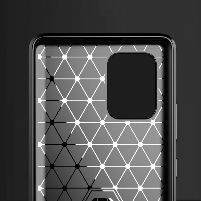 Husa Carbon Silicone pentru Samsung Galaxy S10 Lite, Negru [2]