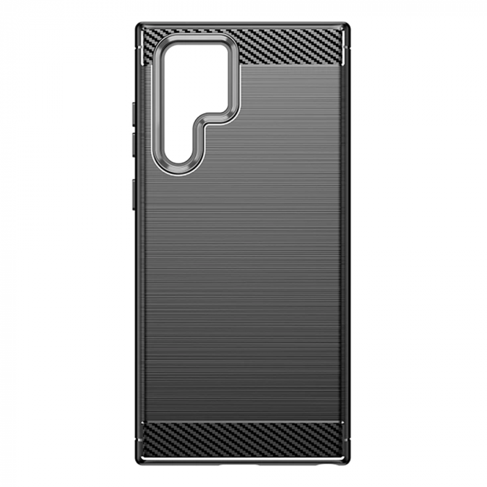 Husa Carbon Silicone pentru Samsung Galaxy S22 Ultra, Negru [4]
