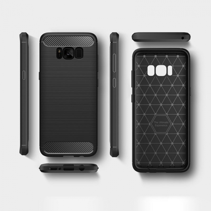 Husa Carbon Silicone pentru Samsung Galaxy S8 Plus, Negru [9]