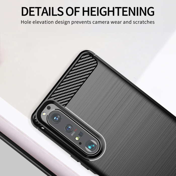 Husa Carbon Silicone pentru Sony Xperia 1 III, Negru [6]