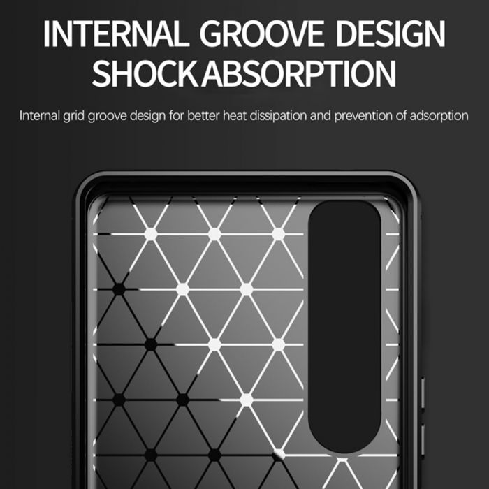Husa Carbon Silicone pentru Sony Xperia 1 III, Negru [5]