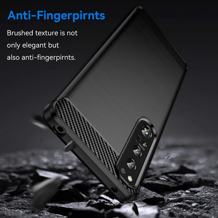 Husa Carbon Silicone pentru Sony Xperia 1 IV, Negru [7]