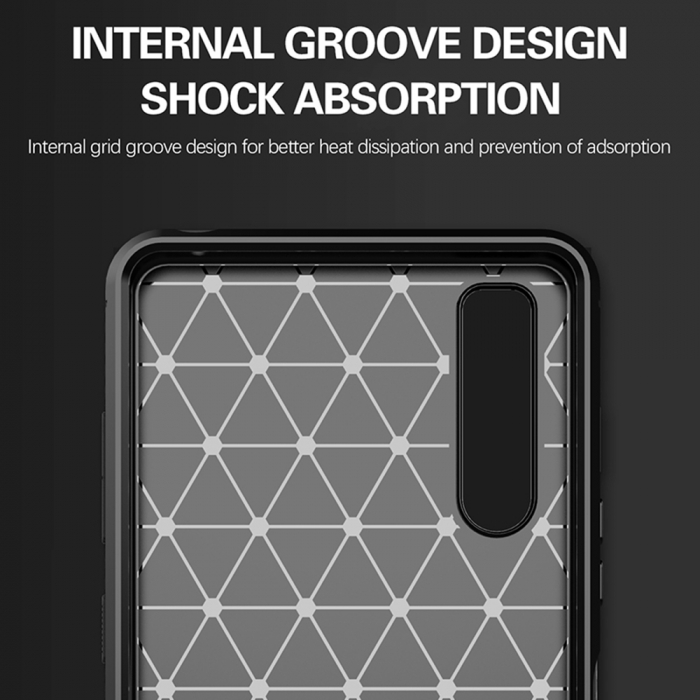 Husa Carbon Silicone pentru Sony Xperia 10 III, Negru [5]