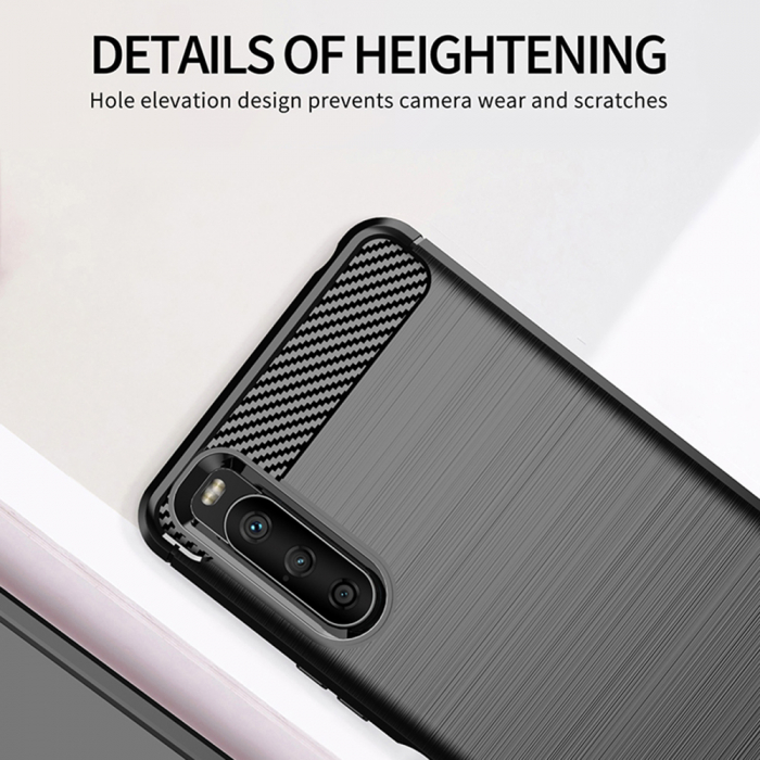 Husa Carbon Silicone pentru Sony Xperia 10 III, Negru [6]