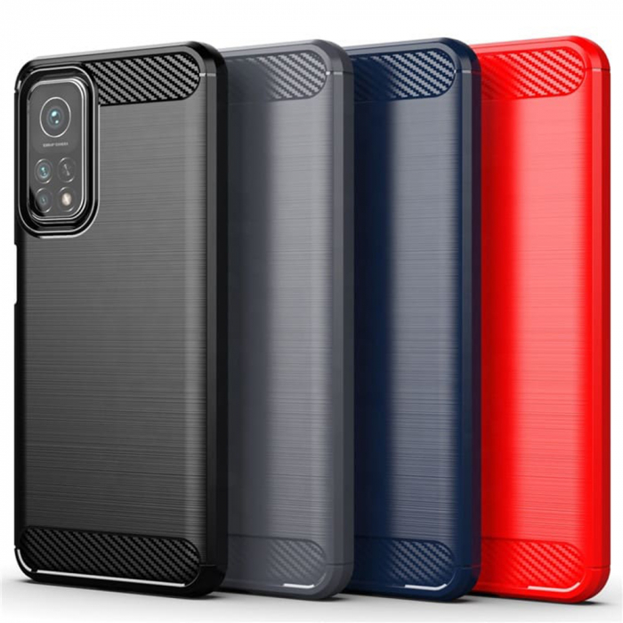 Husa Carbon Silicone pentru Xiaomi Mi 10T / Mi 10T Pro, Negru [9]