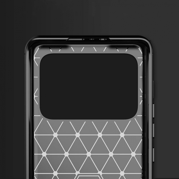 Husa Carbon Silicone pentru Xiaomi Mi 11 Ultra, Negru [4]