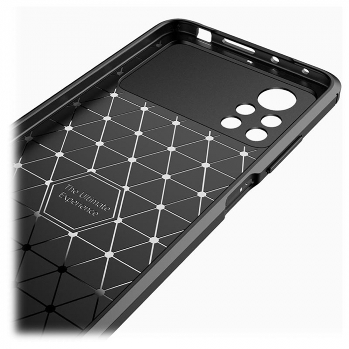 Husa Carbon Silicone pentru Xiaomi Poco X4 Pro 5G, Negru [6]