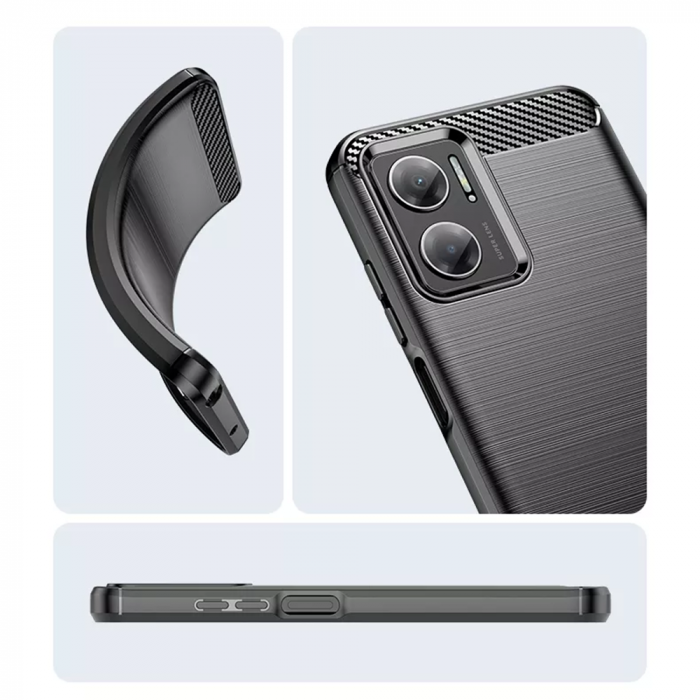 Husa Carbon Silicone pentru Xiaomi Redmi 10, Negru [7]